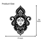 Durga Face Metal Wall Art 24 inch x 17 inch size guide