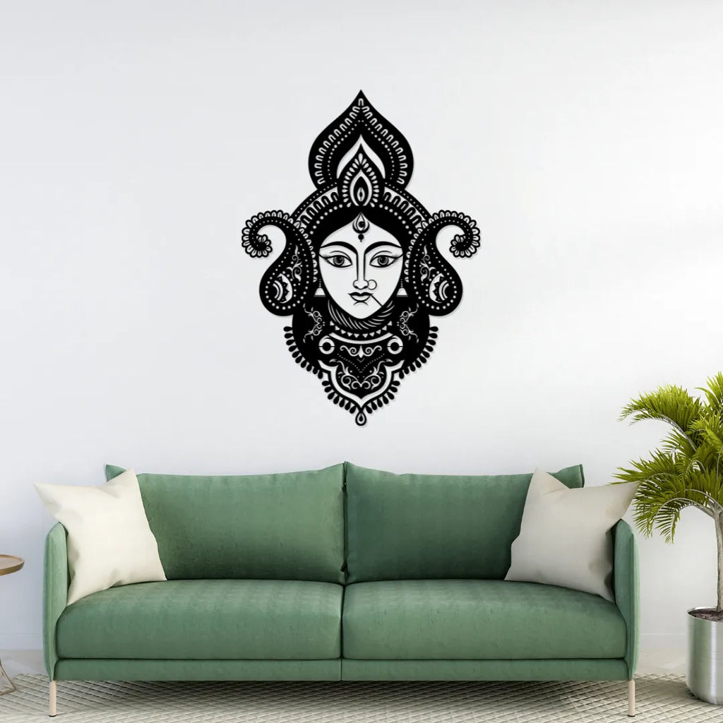 Durga Face Metal Wall Art living room wall decor
