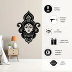 Durga Face Metal Wall Art powder coated finish details