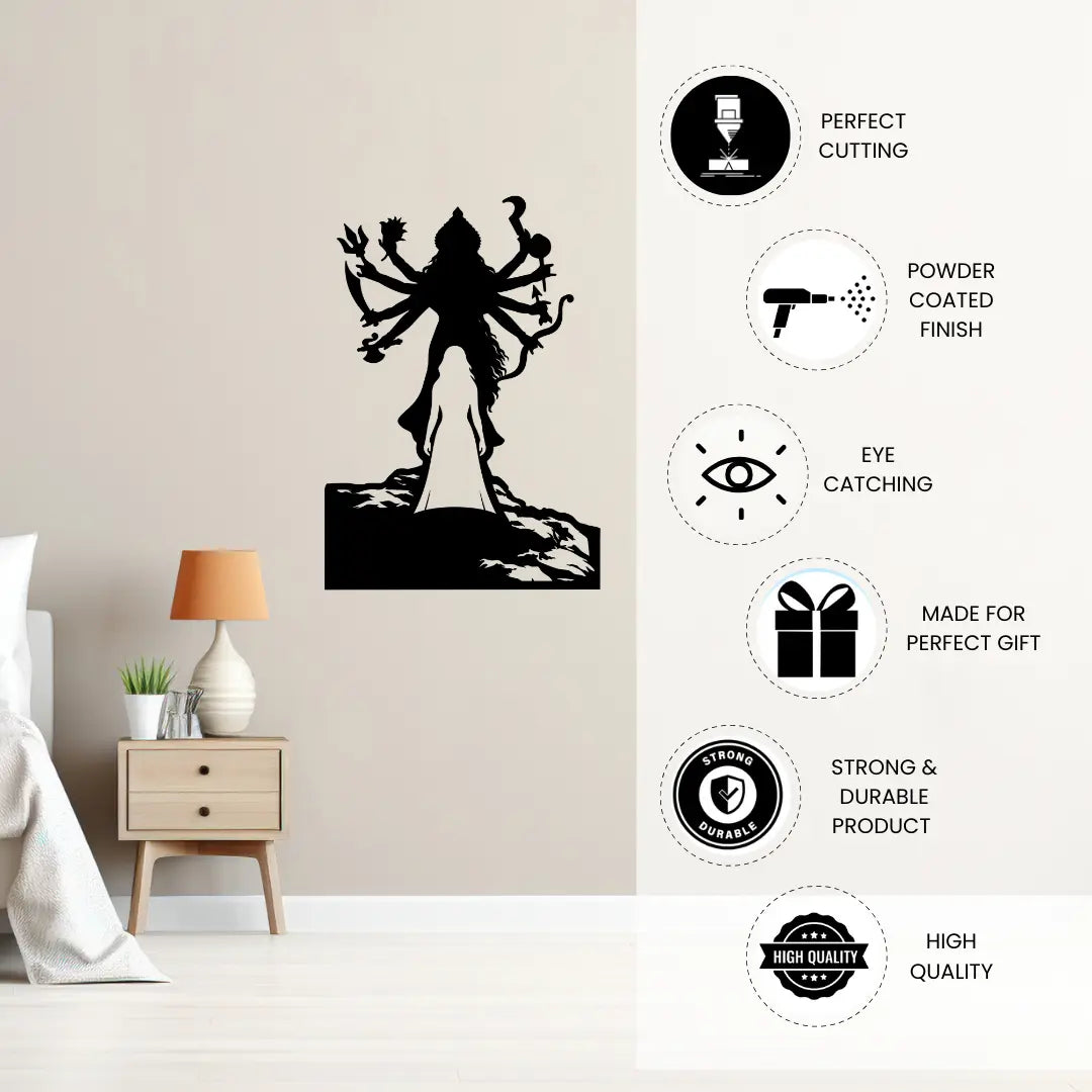 Durga metal wall art features perfect cutting powder coated durable