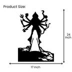 Durga metal wall art product design on wall Size 17 x 24