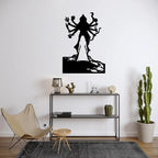 Durga metal wall art wall decor displayed above console table