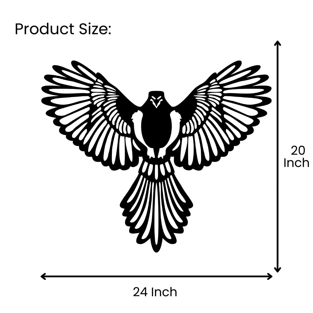 Eagle metal wall art size chart 24 inch wide x 20 inch tall