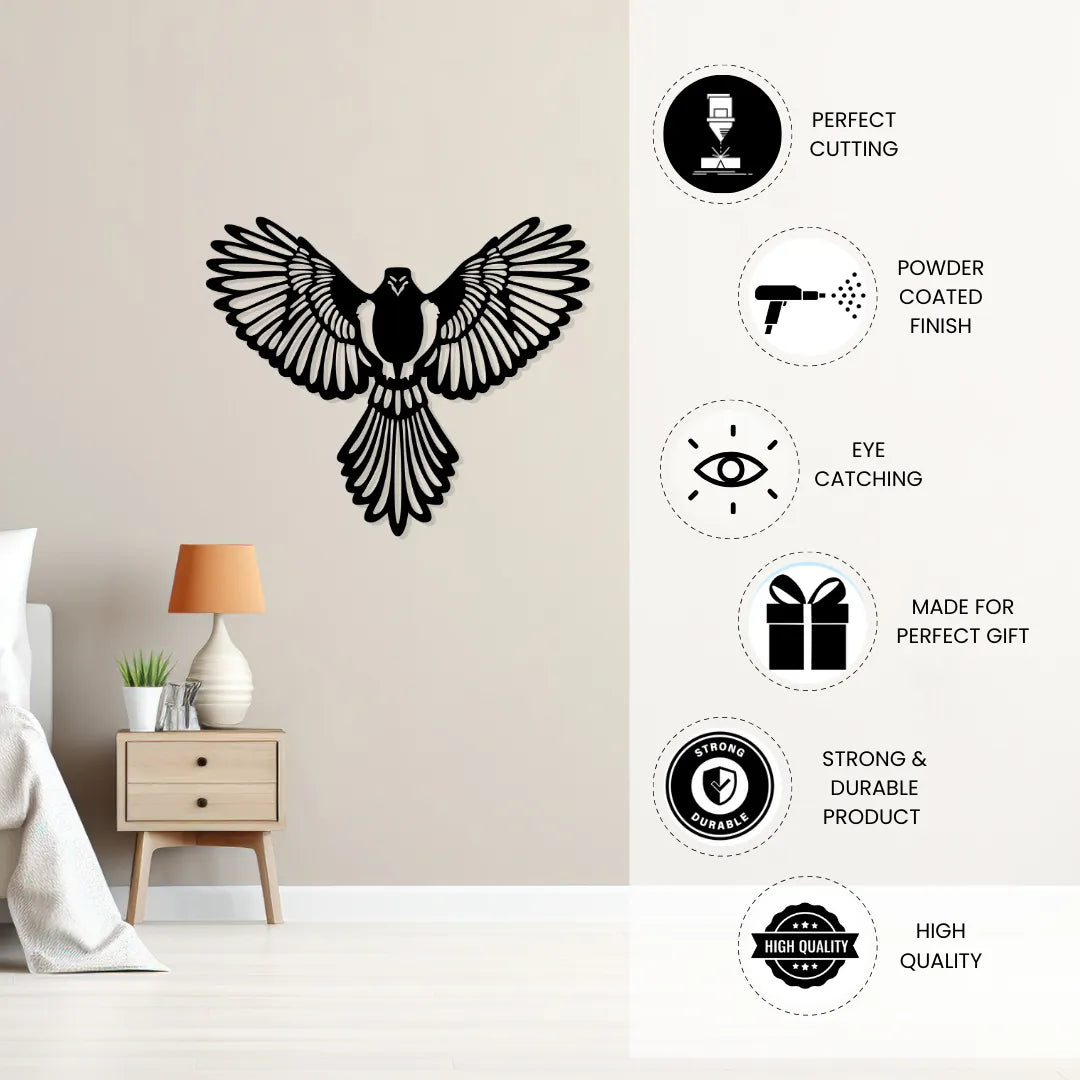 Eagle metal wall decor features icons perfect cutting powder coated eye catching gift durable high quality