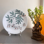 Artrooms Enjoying The Swing Ceramic Hand Painted Warli Art - Wall Decor Plates