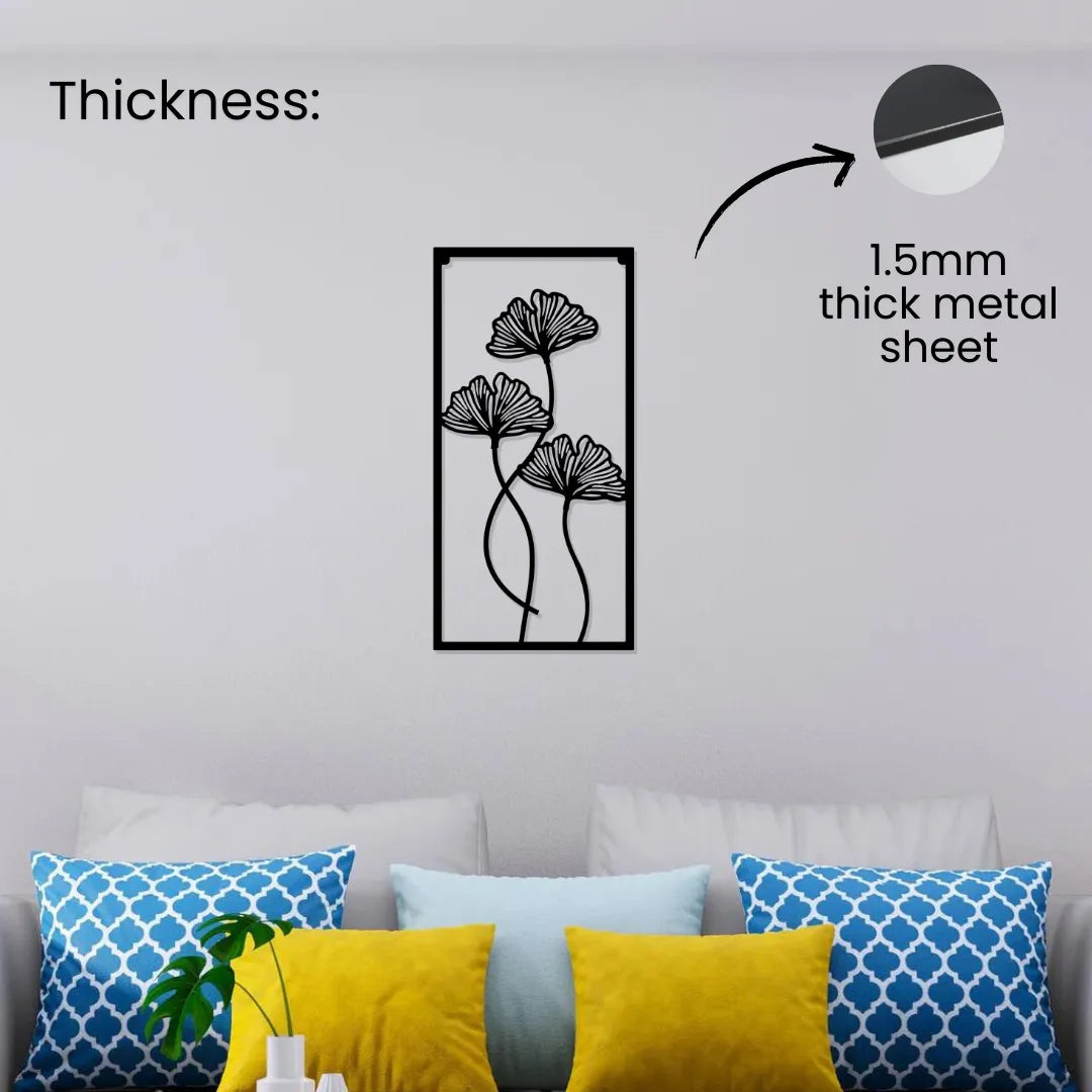 Floral metal wall art 1.5mm thick metal