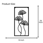 Floral metal wall art 12x24 inch size