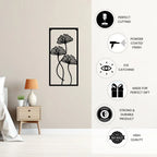 Floral metal wall art laser cut features