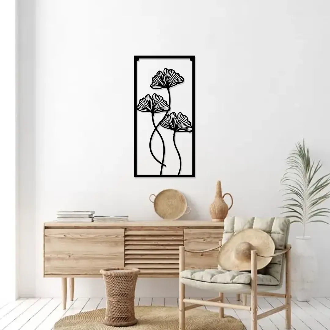 Floral metal wall art minimalist decor