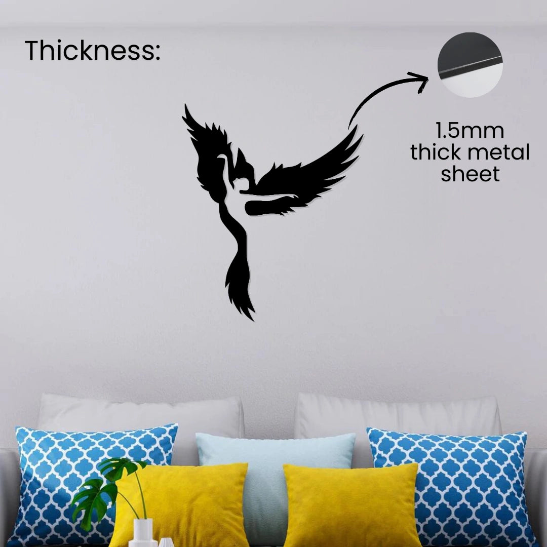 Flying Angel Metal Wall Art 1.5mm thick metal sheet