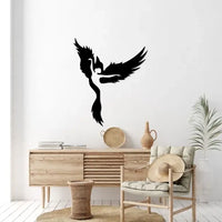 Artrooms Pheonix Bird Metal Wall Art - Wall Decoration | Wall Hanging (20x24 inch) | Black Matte Finish