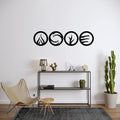 Four elements metal wall art set of 4 round icons for modern home decor
