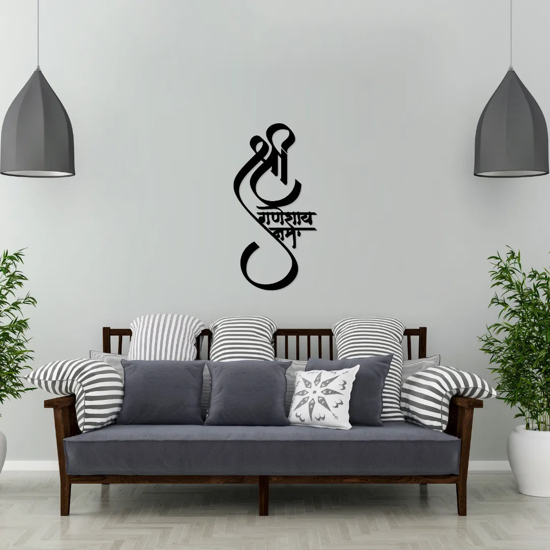 Ganesh Mantra Metal Wall Art modern wall hanging