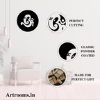 Om Ganesha metal wall art features – perfect cutting, classic powder coated, ideal for gifting