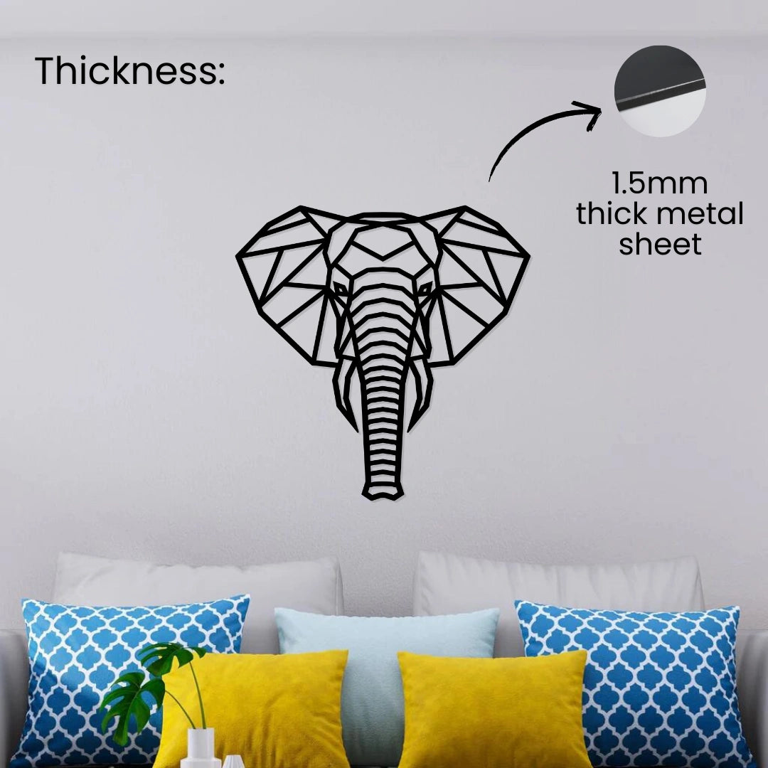 Geometric Elephant Metal Wall Art 1.5mm thick metal sheet