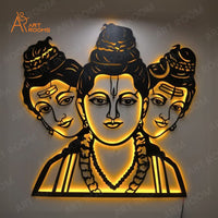 Guru Datta Metal Wall Art With Light
