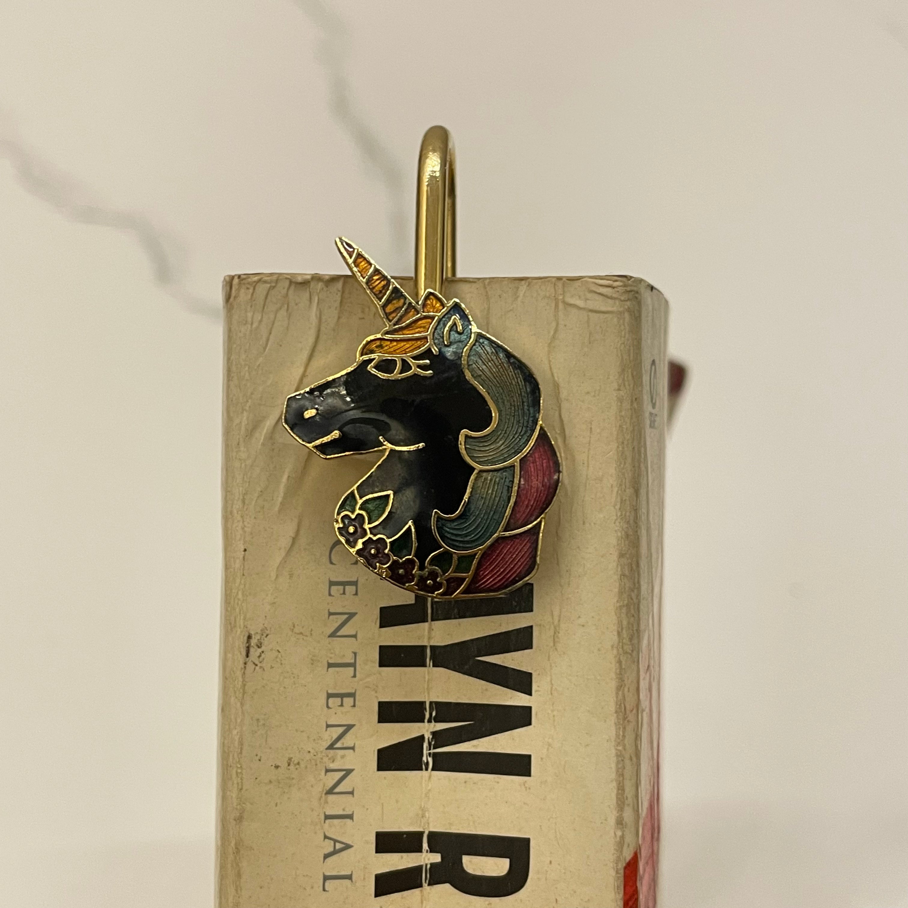 Brass Horse Head Bookmark –  handmade enamel book accessory