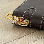 Brass Floral Bookmark – White Enamel Handmade Bookmark
