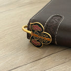 Brass Butterfly Bookmark – Black & Rose Enamel Handmade Bookmark