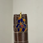 Brass Teddy Bear Bookmark – Blue Enamel Handmade Bookmark