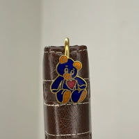 Brass Teddy Bear Bookmark – Blue Enamel Handmade Bookmark