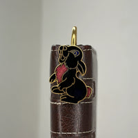 Brass Rabbit Bookmark – Black Enamel Handmade Bookmark