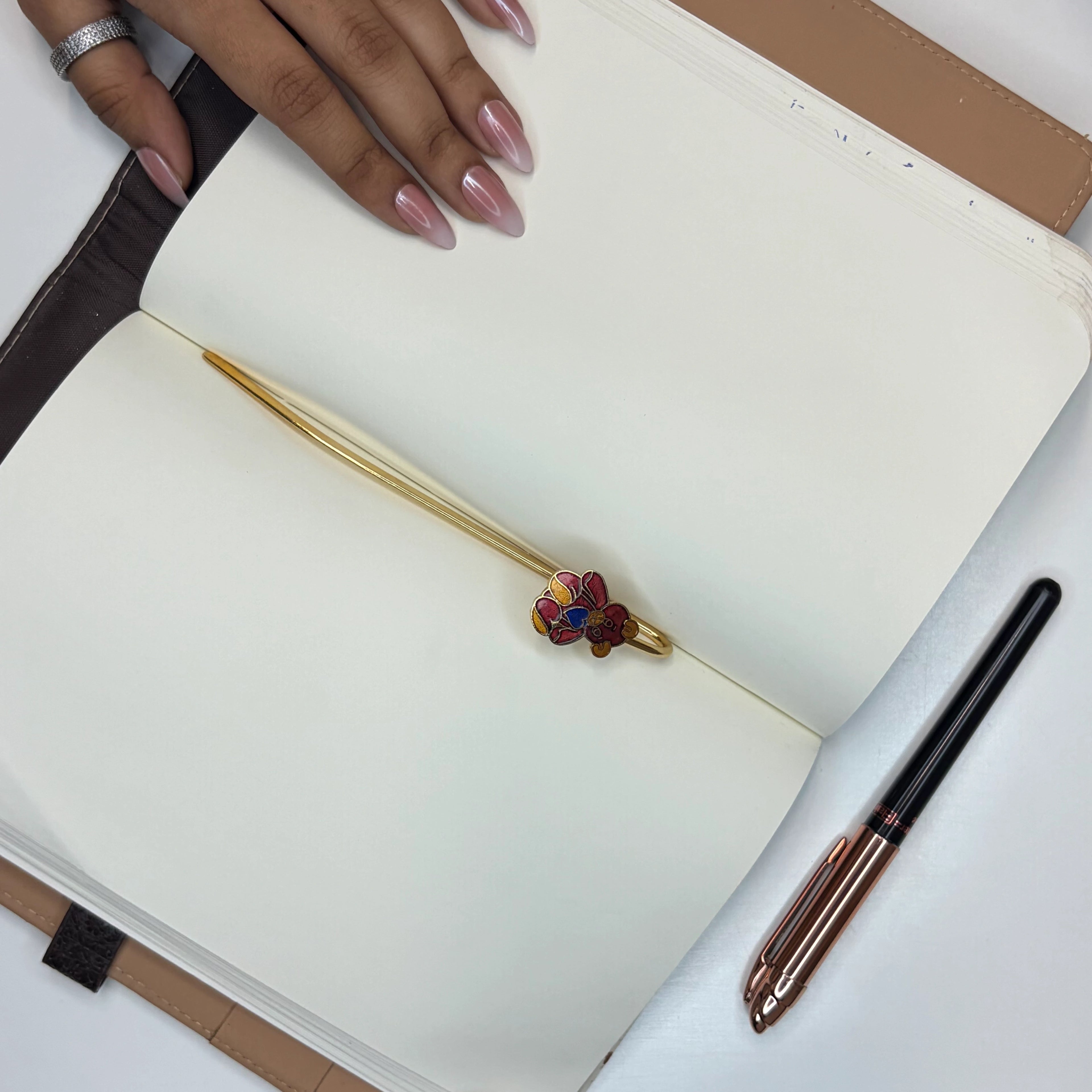 Brass Teddy Bear Bookmark – Enamel Handmade Bookmark