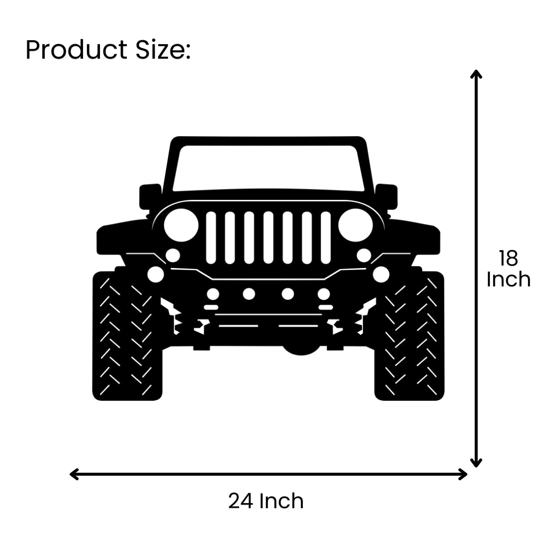 Jeep Metal Wall Art 24 inch x 18 inch size guide