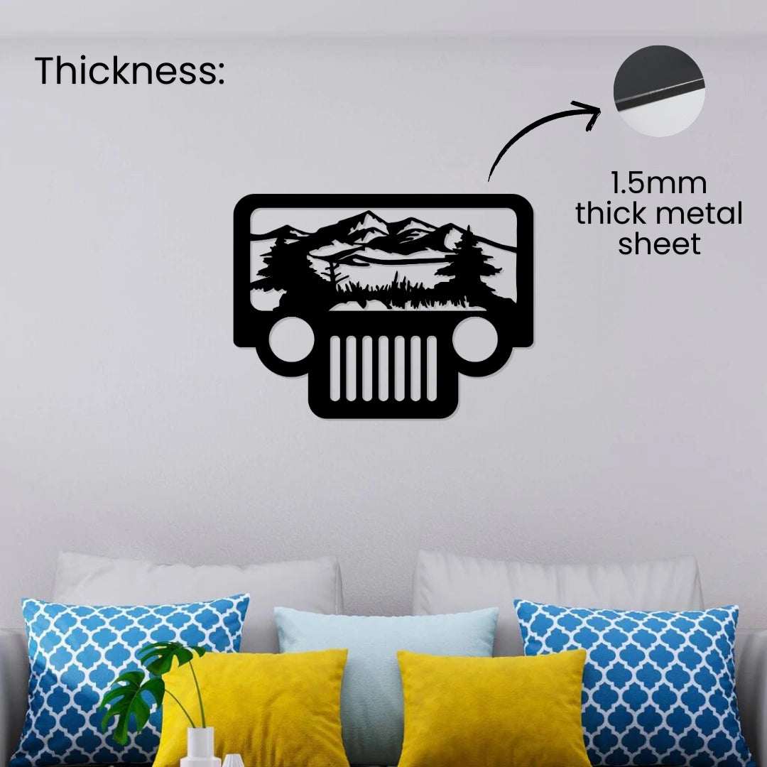 Jeep Mountain Metal Wall Art 1.5mm thick metal sheet