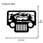 Jeep Mountain Metal Wall Art 24 inch x 18 inch size guide