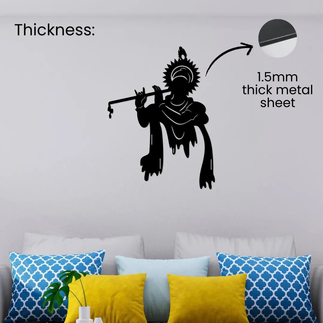 Krishna Flute Metal Wall Art 1.5mm metal thickness