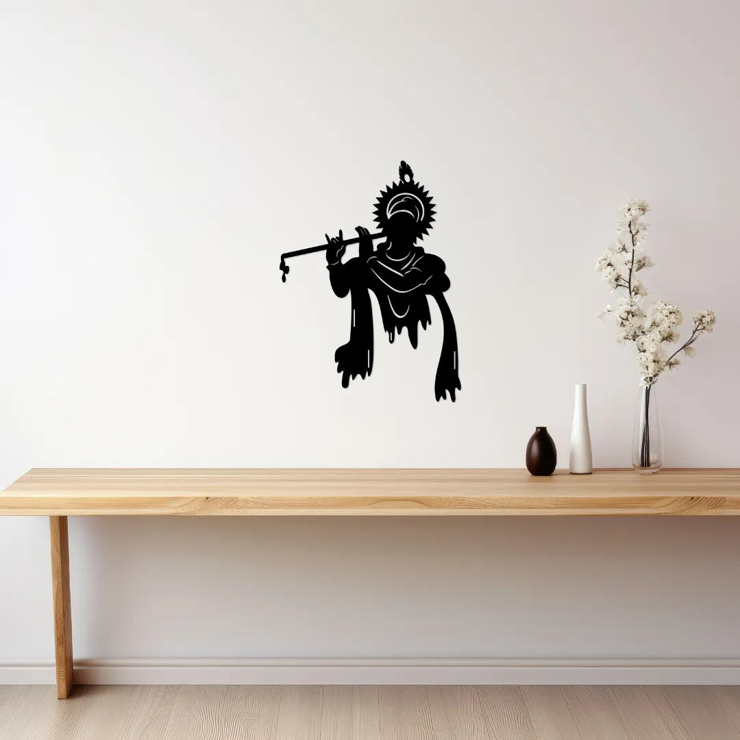 Krishna Flute Metal Wall Art minimalist home decor