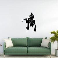 Artrooms Krishna Metal Wall Art - Wall Decoration | Wall Hanging (18x24 inch) | Black Matte Finish