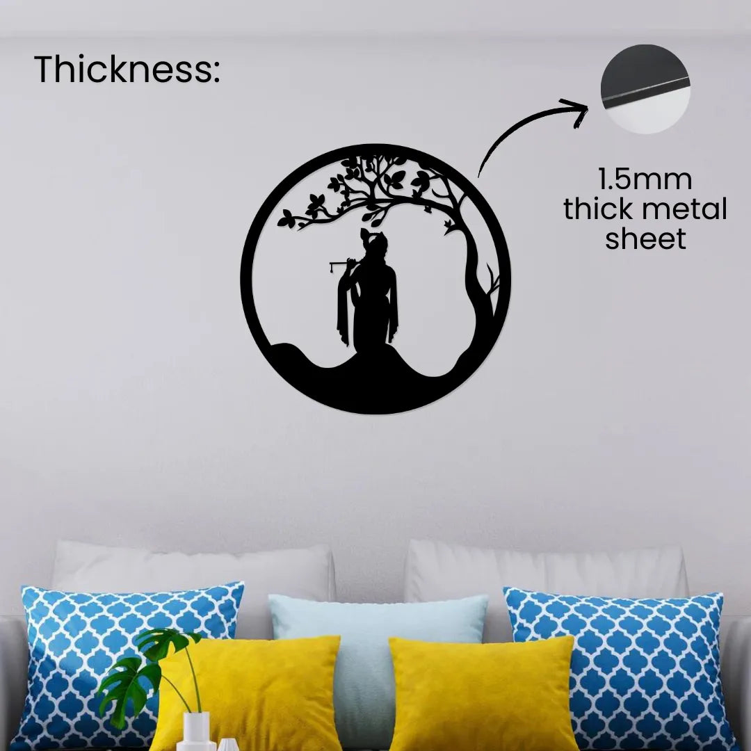 Krishna Tree Metal Wall Art 1.5mm thick metal sheet