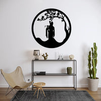 Artrooms Lord Krishna Metal Wall Art - Wall Decoration | Wall Hanging (24x24 inch) | Black Matte Finish