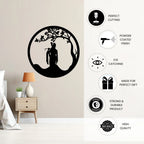 Krishna Tree Metal Wall Art powder coated finish details
