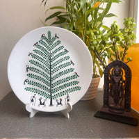 Artrooms Life Around A Tree Ceramic Hand Painted Warli Art - Wall Decor Plates