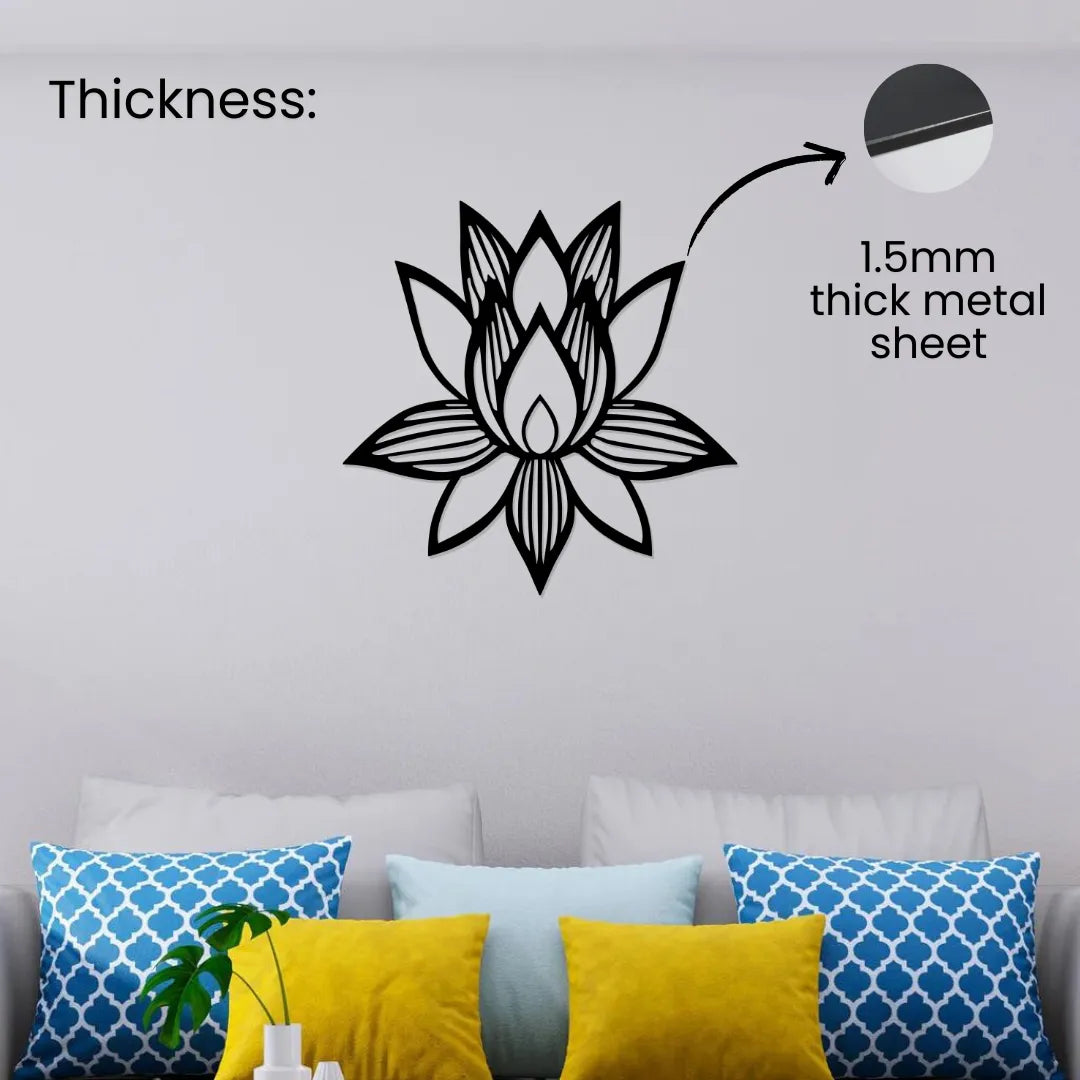 Lotus flower metal wall art 1.5mm thick metal sheet