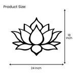 Lotus flower metal wall art size chart 24x18 inch