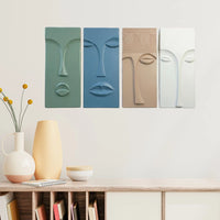 3D Wall Art Abstract Face Panel Set of 4