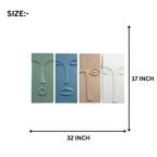 MDF 3d wall art abstract face panel set of 4 total size 32x17 inches