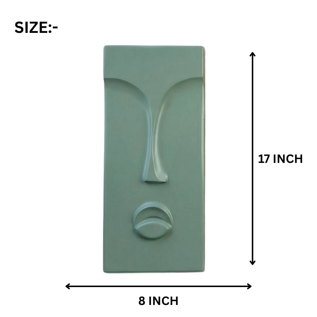 MDF 3d wall art green abstract face wall panel