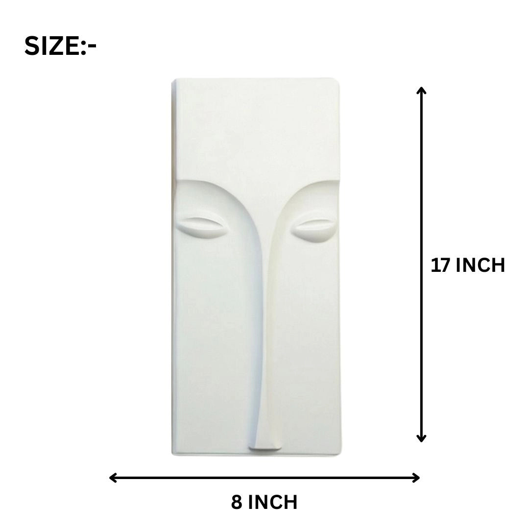 MDF 3d wall art white abstract face wall panel 