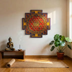Sri Yantra Wall Hanging | Acrylic Sacred Geometry Art | 16x16 Decor
