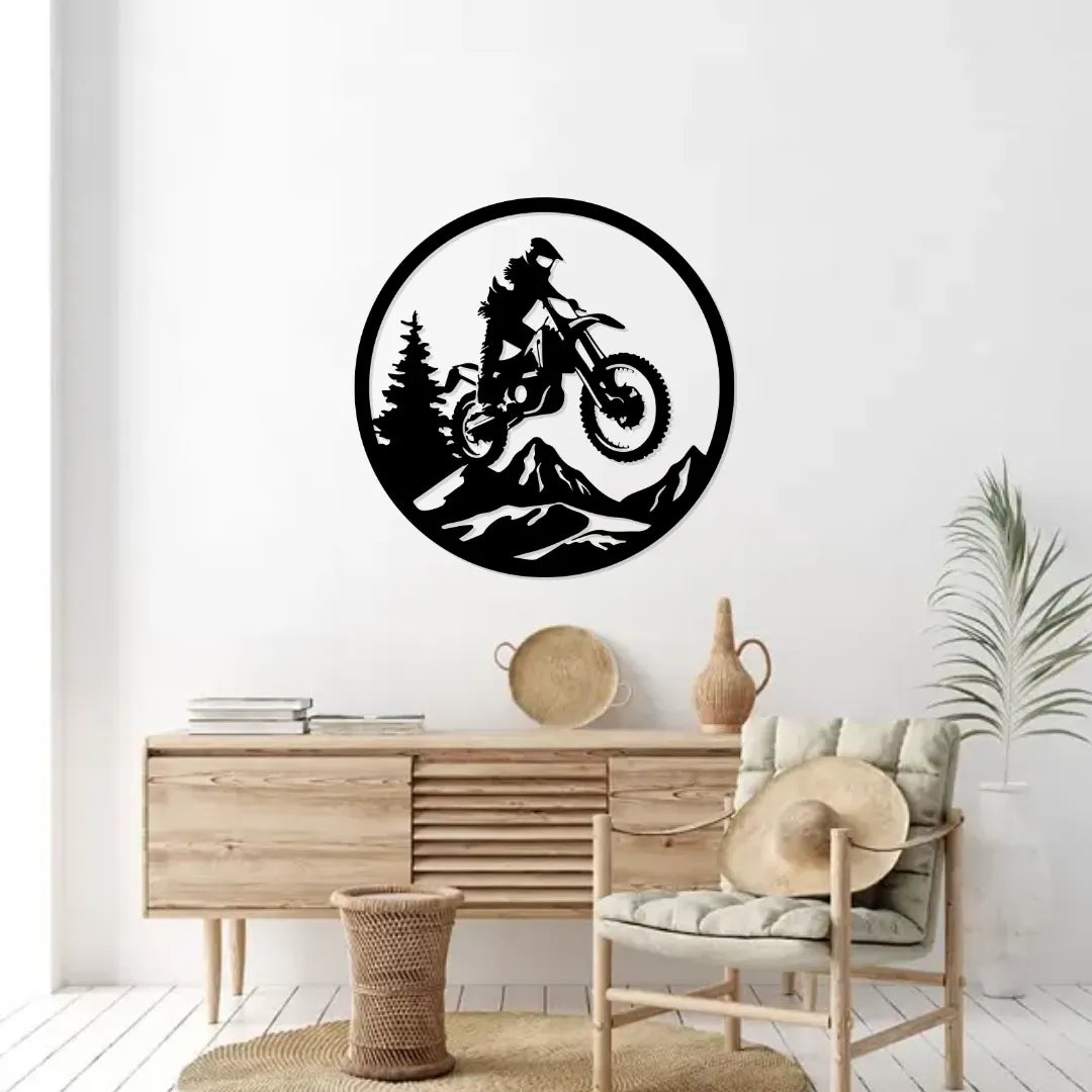 Motocross Rider Metal Wall Art off road bike wall decor