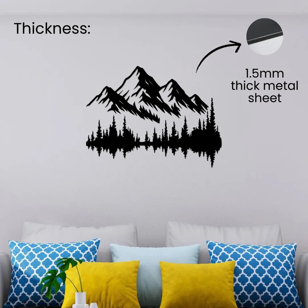 Mountain forest metal wall art 1.5mm thick metal sheet