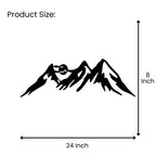 Mountain silhouette metal wall art size chart 24x8 inch