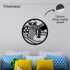 Movie theme metal wall art thickness graphic showing 1.5mm thick metal sheet