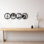 Music theme metal wall art above console table