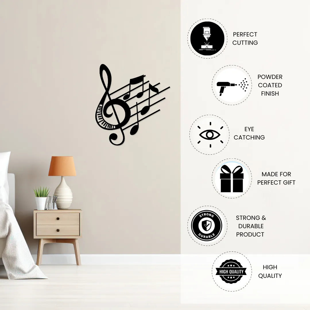 Musical notes metal wall decoration precision cut strong and durable gift decor